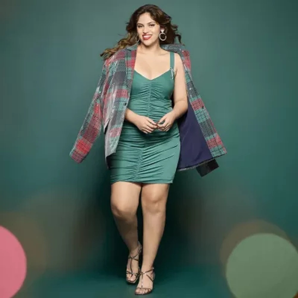 Green Ruched Dress By Johnny Wujek